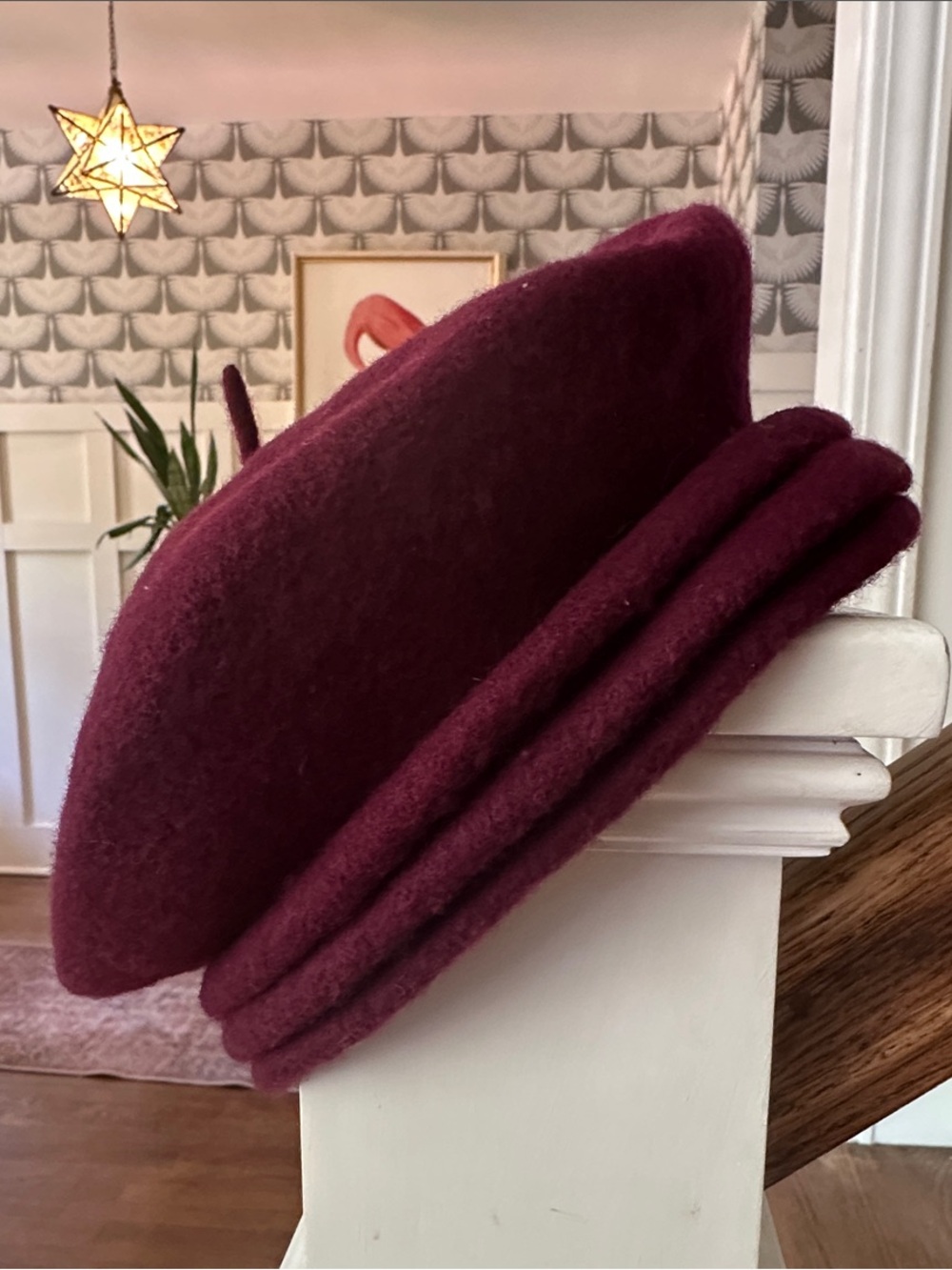 Vintage Burgundy 100% Wool Beret
